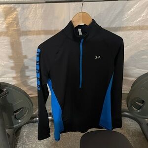 Under Armour Black and Blue Half-Zip Top